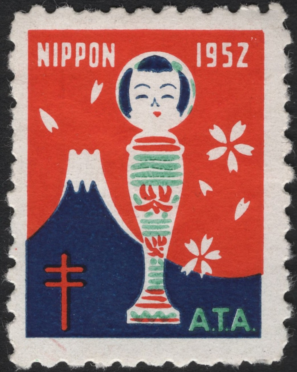 SCG7840 - Japan 1952 — Kokeshi Doll and Mount Fuji Design