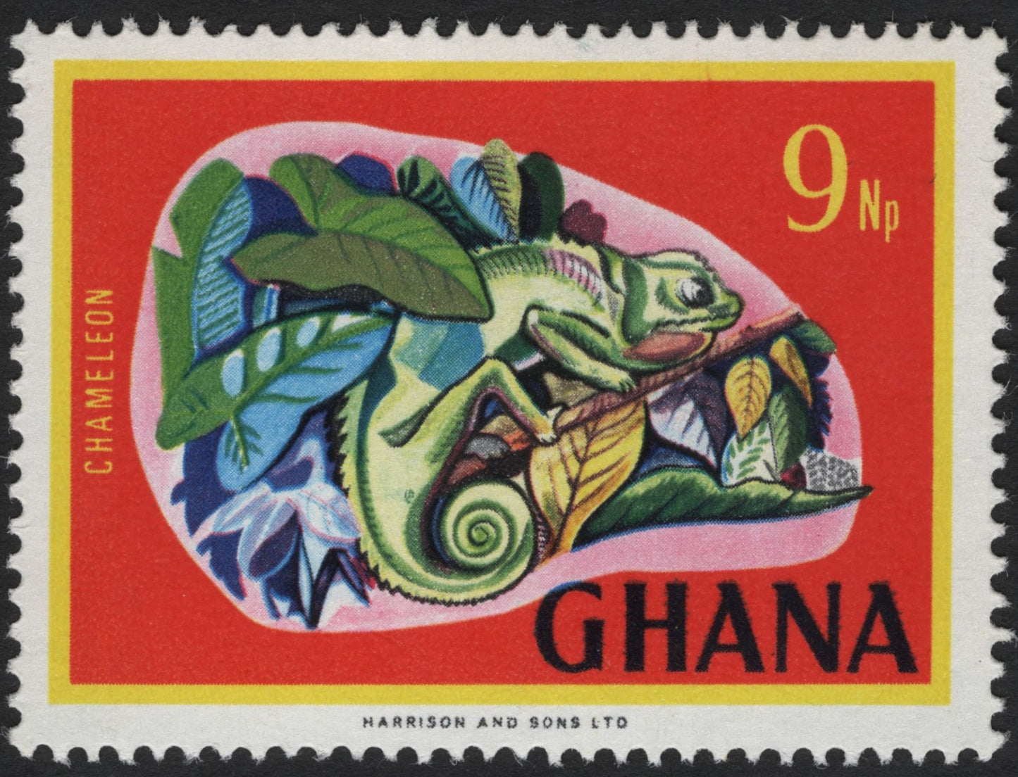 SCG7887 - Ghana 9NP “Chameleon” Definitive (1960s Wildlife Series)