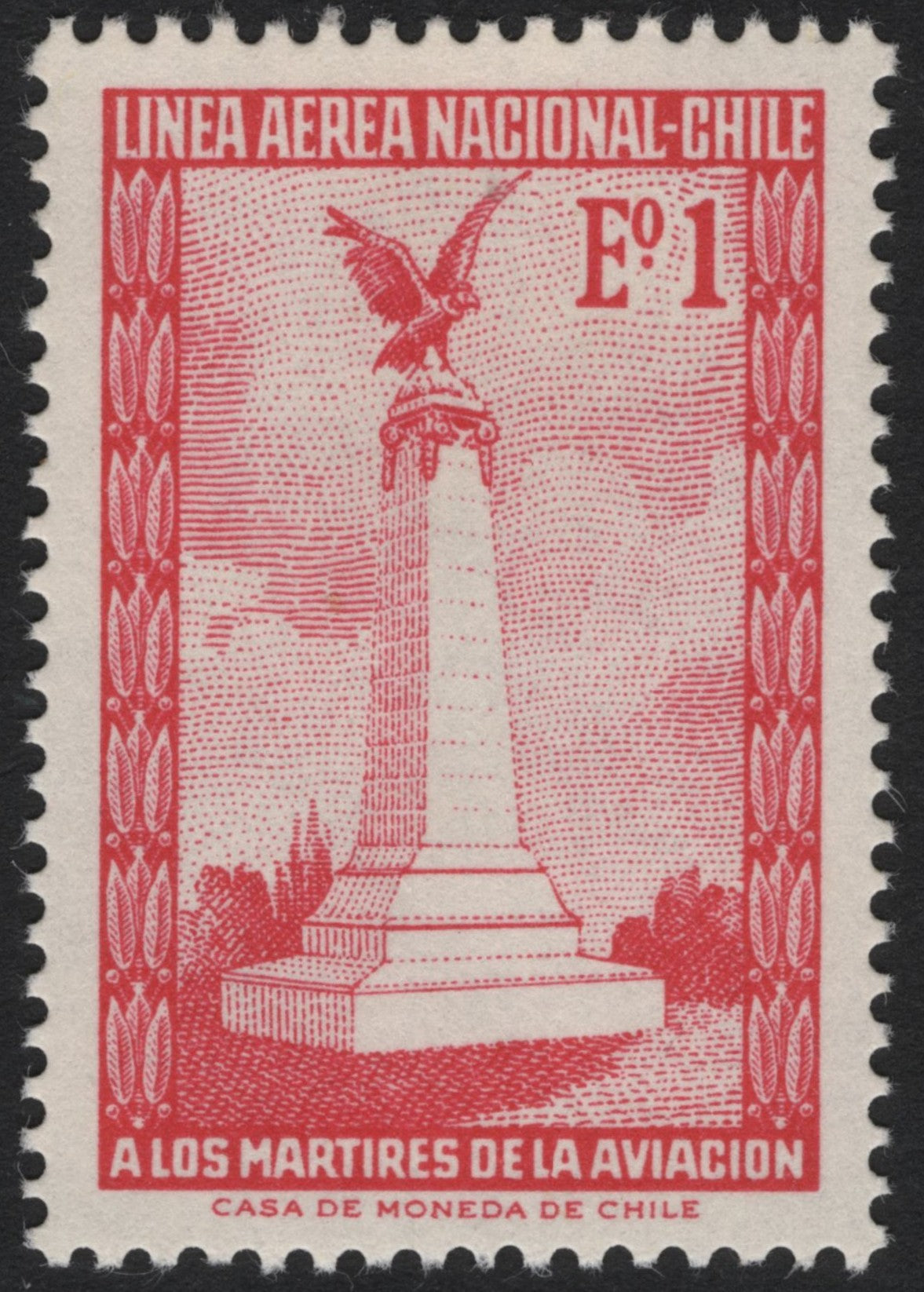 SCG8002 - Chile 1940s Airmail Stamp – Tribute to the Martyrs of Aviation