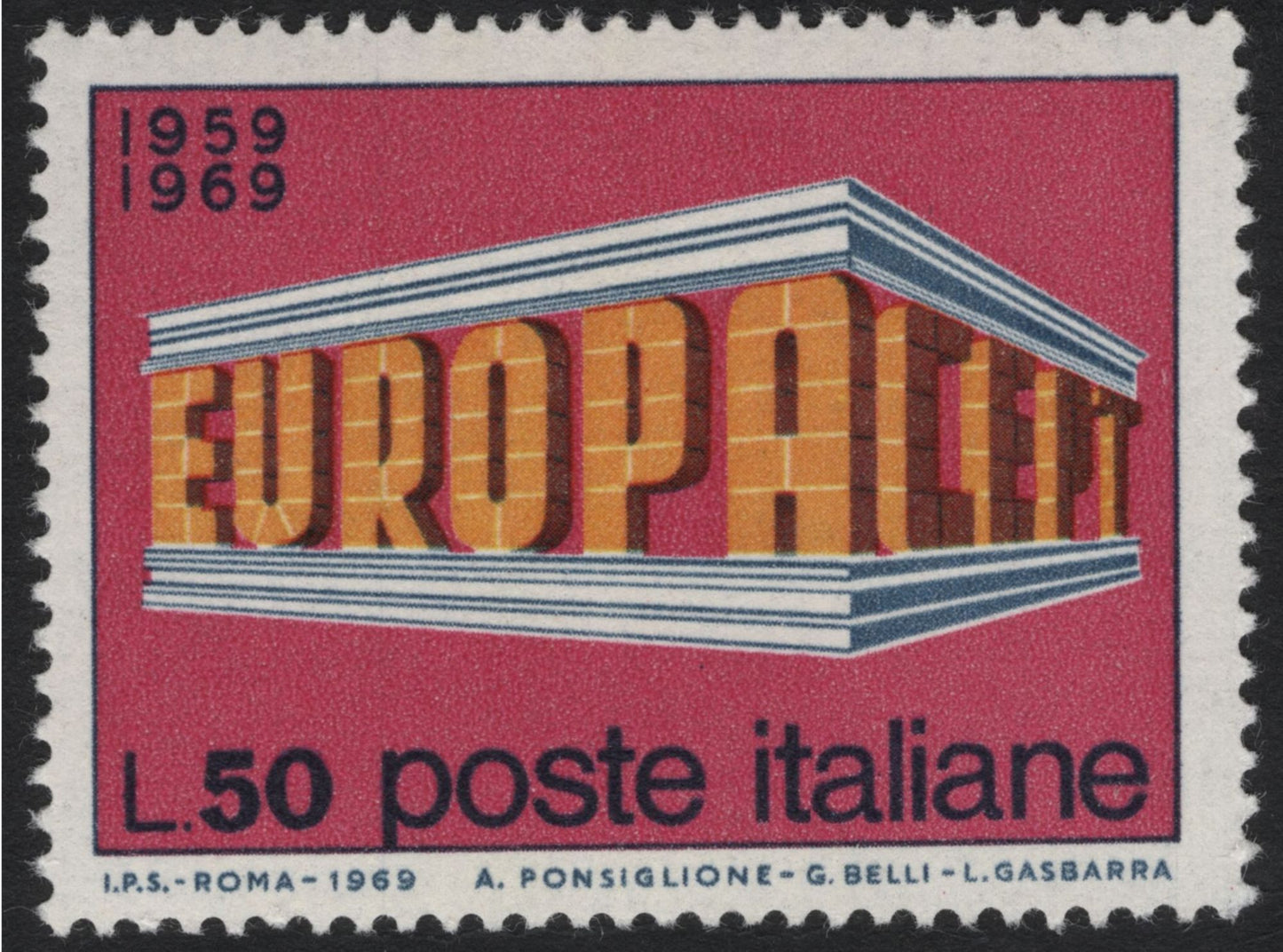 SCG8058 - Italy 1969 Europa CEPT 10th Anniversary Stamps