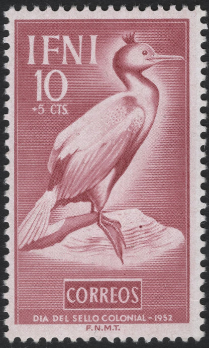 SCG8070 - Ifni 1952 Colonial Stamp Day – Crested Cormorant Series