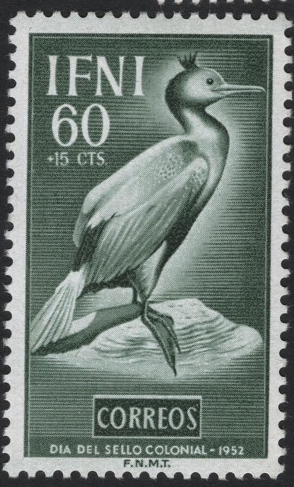 SCG8070 - Ifni 1952 Colonial Stamp Day – Crested Cormorant Series
