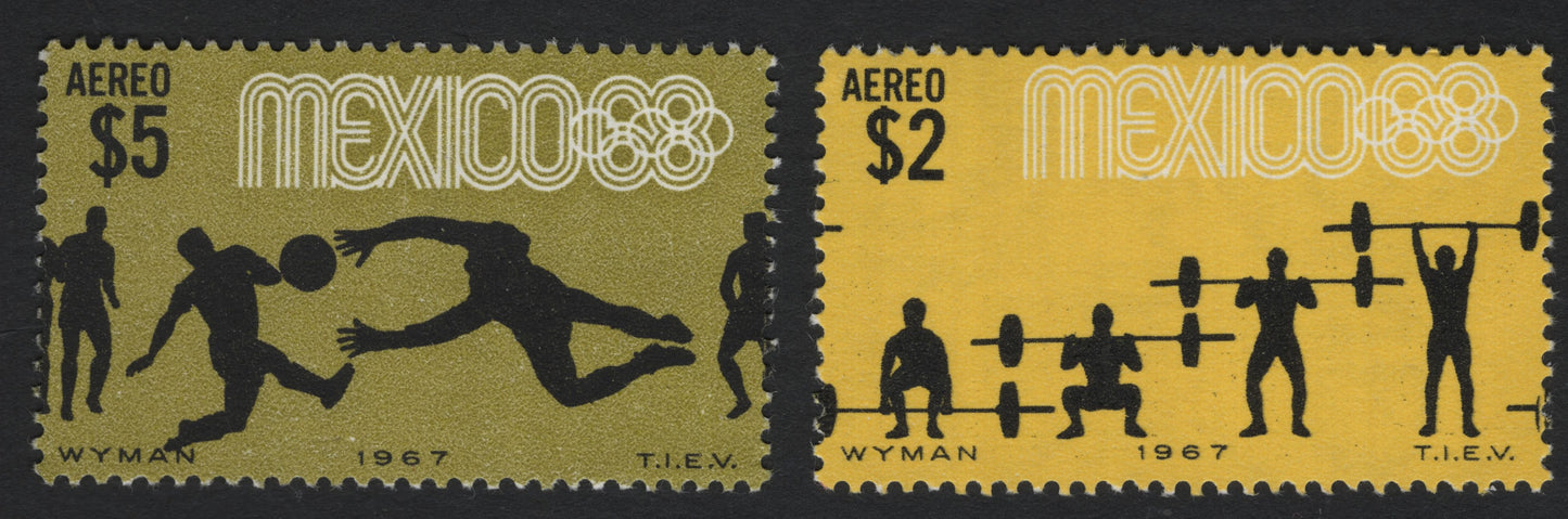 SCG8075 - Mexico 1967 Airmail – Mexico City Olympic Games (Soccer & Weightlifting)