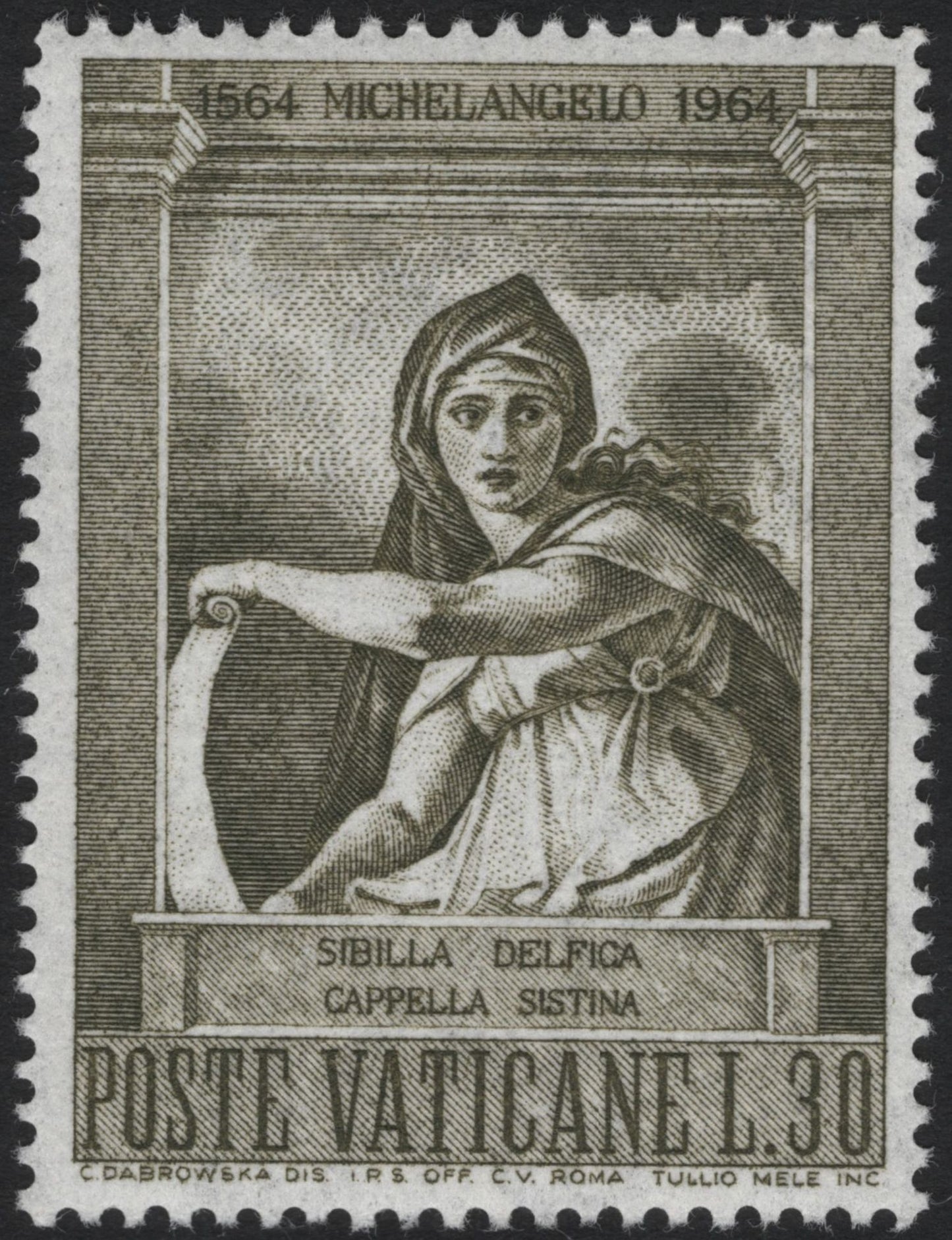 SCG8163 - Vatican City 1964 – Michelangelo Centenary: Sibyl and Prophet from the Sistine Chapel