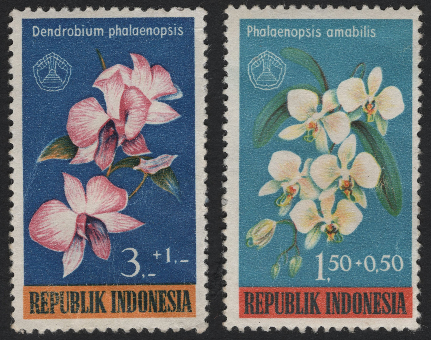 SCG8166 - Indonesia 1963 – Orchid Series: Dendrobium Phalaenopsis & Phalaenopsis Amabilis
