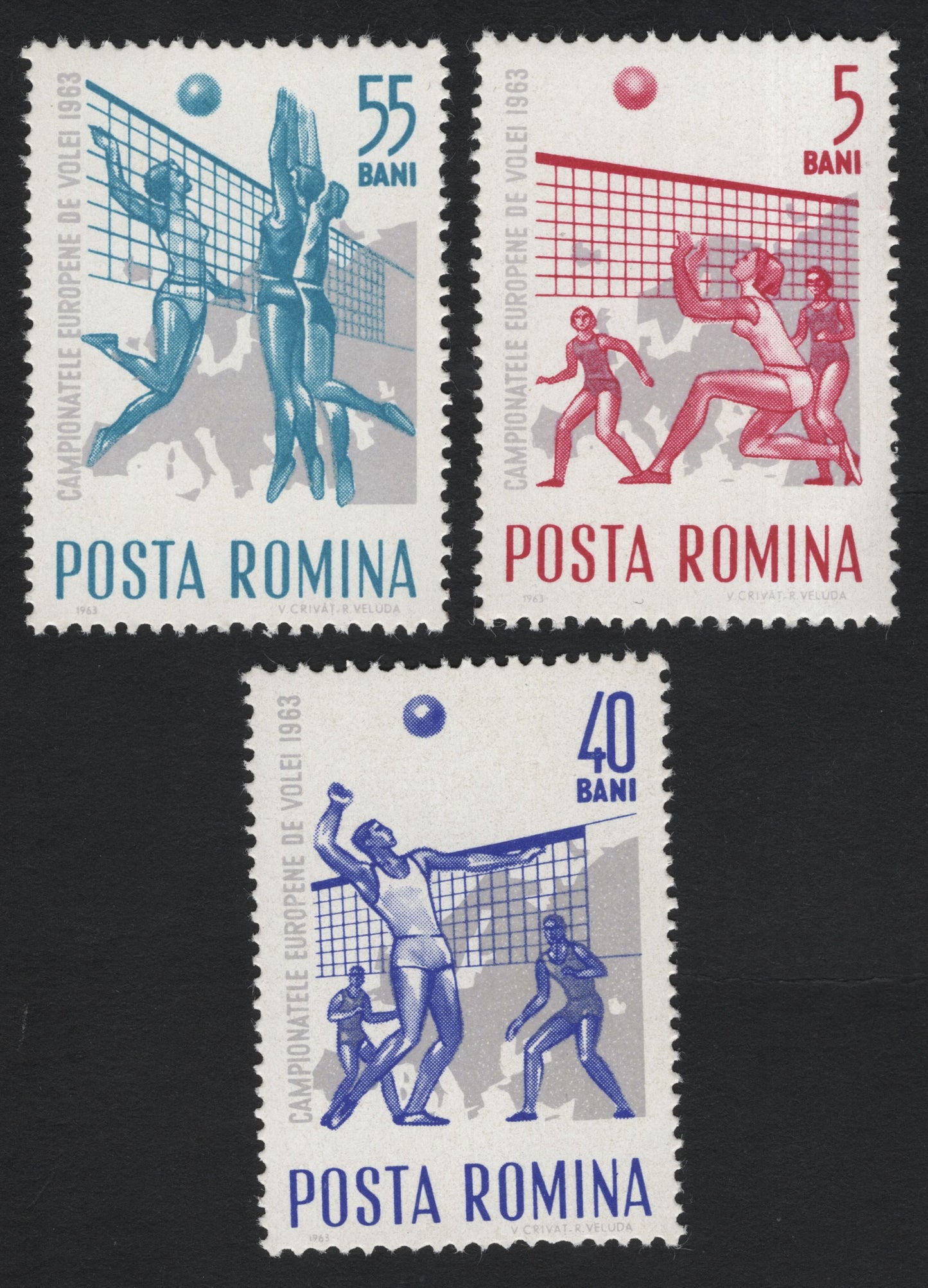 SCG8672 - Romania 1963 – European Volleyball Championship Issue