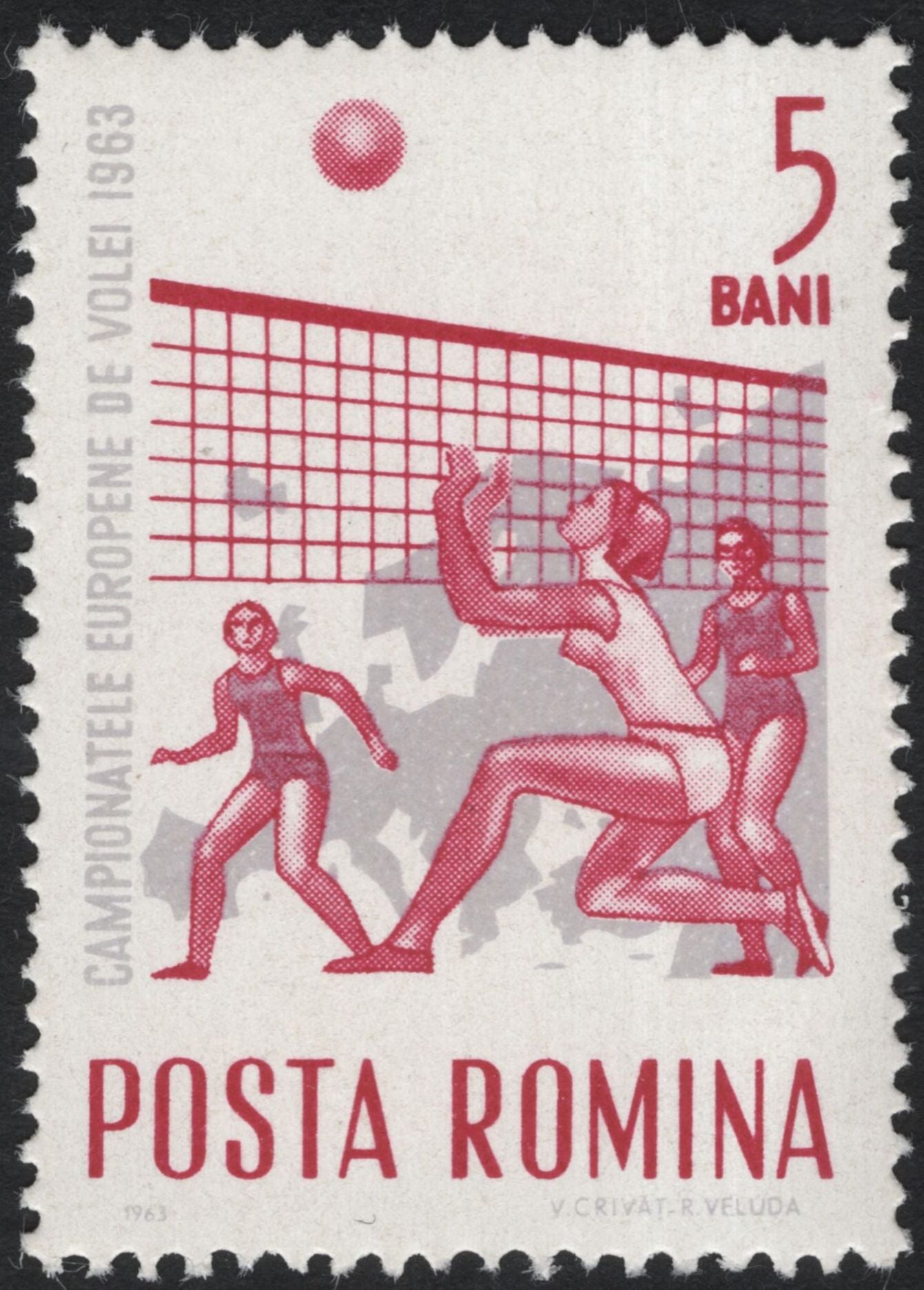 SCG8672 - Romania 1963 – European Volleyball Championship Issue