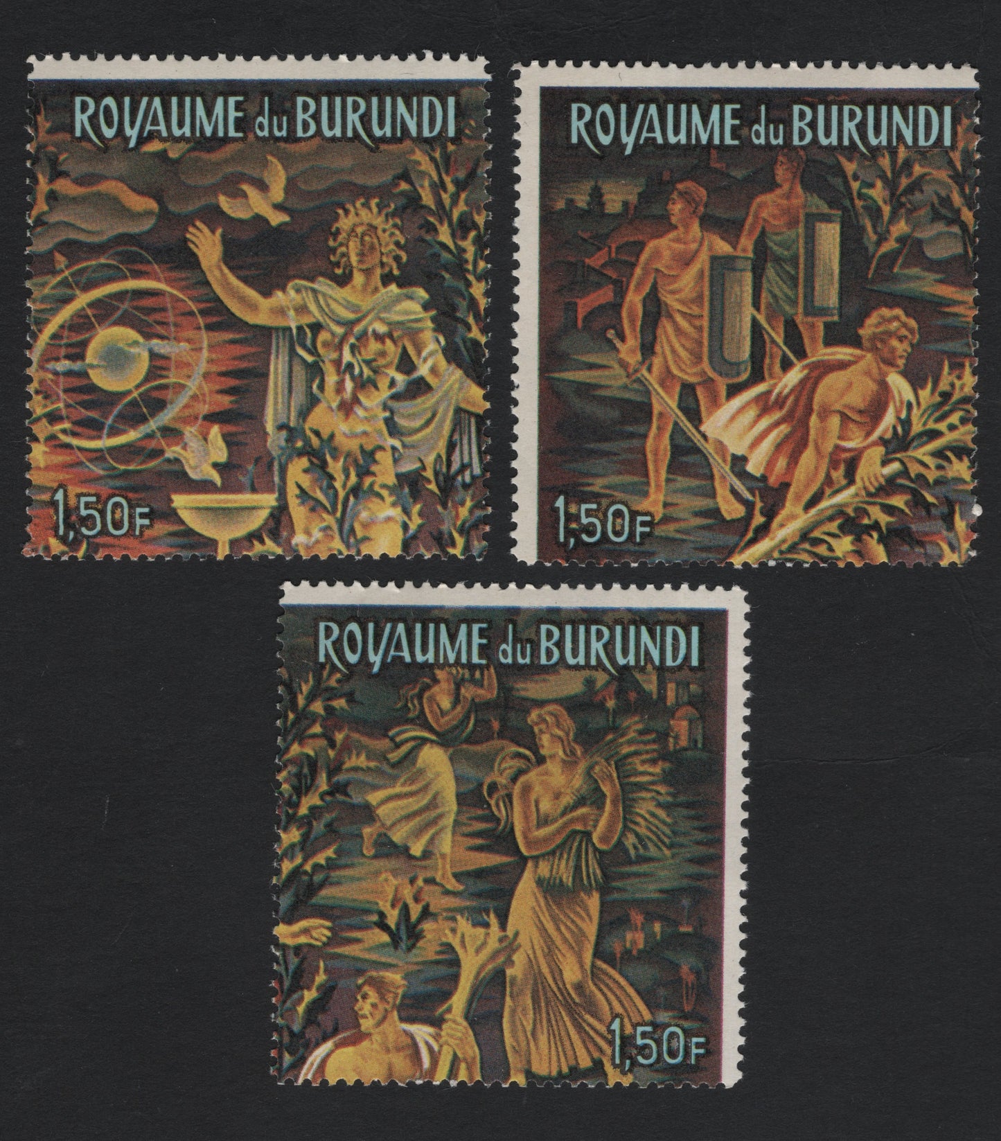 SCG8677 - Burundi 1970s Allegories of Civilization – Set of 3 (1.50F)