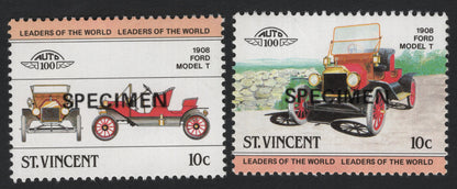 SCG8680 - St. Vincent 1985 “Leaders of the World” – 1908 Ford Model T (Specimen Pair)