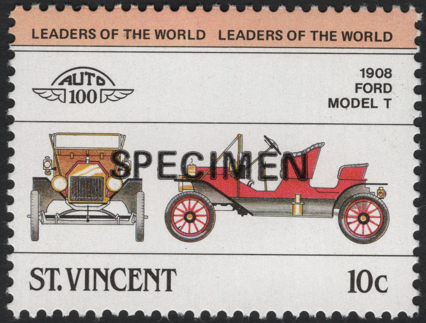 SCG8680 - St. Vincent 1985 “Leaders of the World” – 1908 Ford Model T (Specimen Pair)