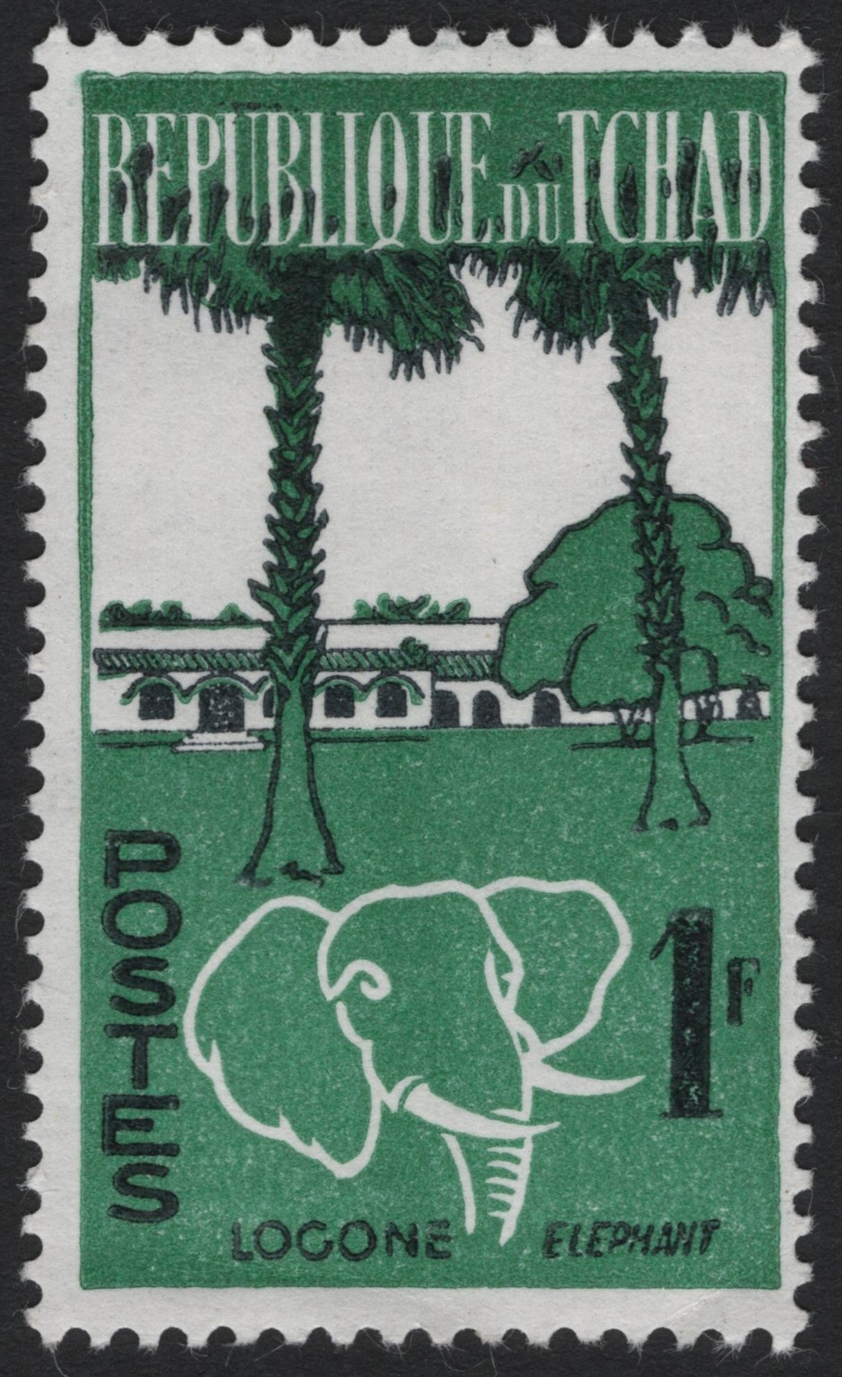 SCG7966 - Chad 1 Franc “Logone Elephant” Definitive (c. 1960s)