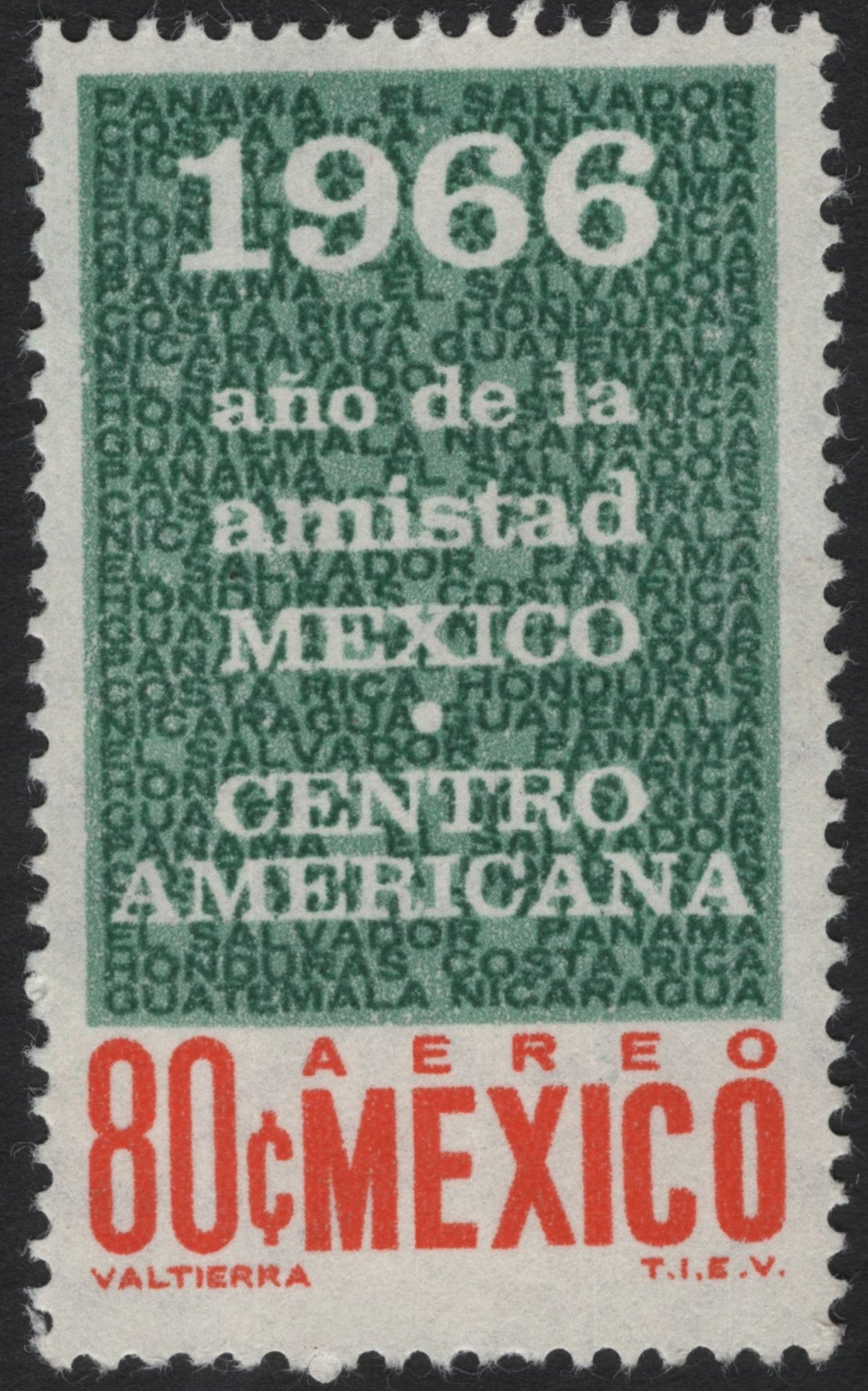 SCG7970 - Mexico 1966 “Año de la Amistad México–Centroamericana” Airmail Stamp