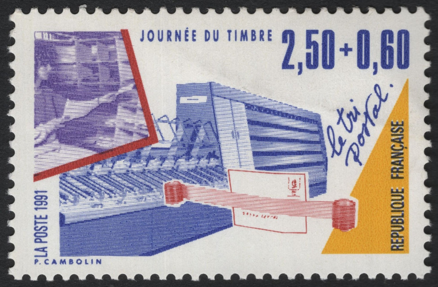 SCG8100 - France 1991 – Journee du Timbre “Le Tri Postal” (Postal Sorting)