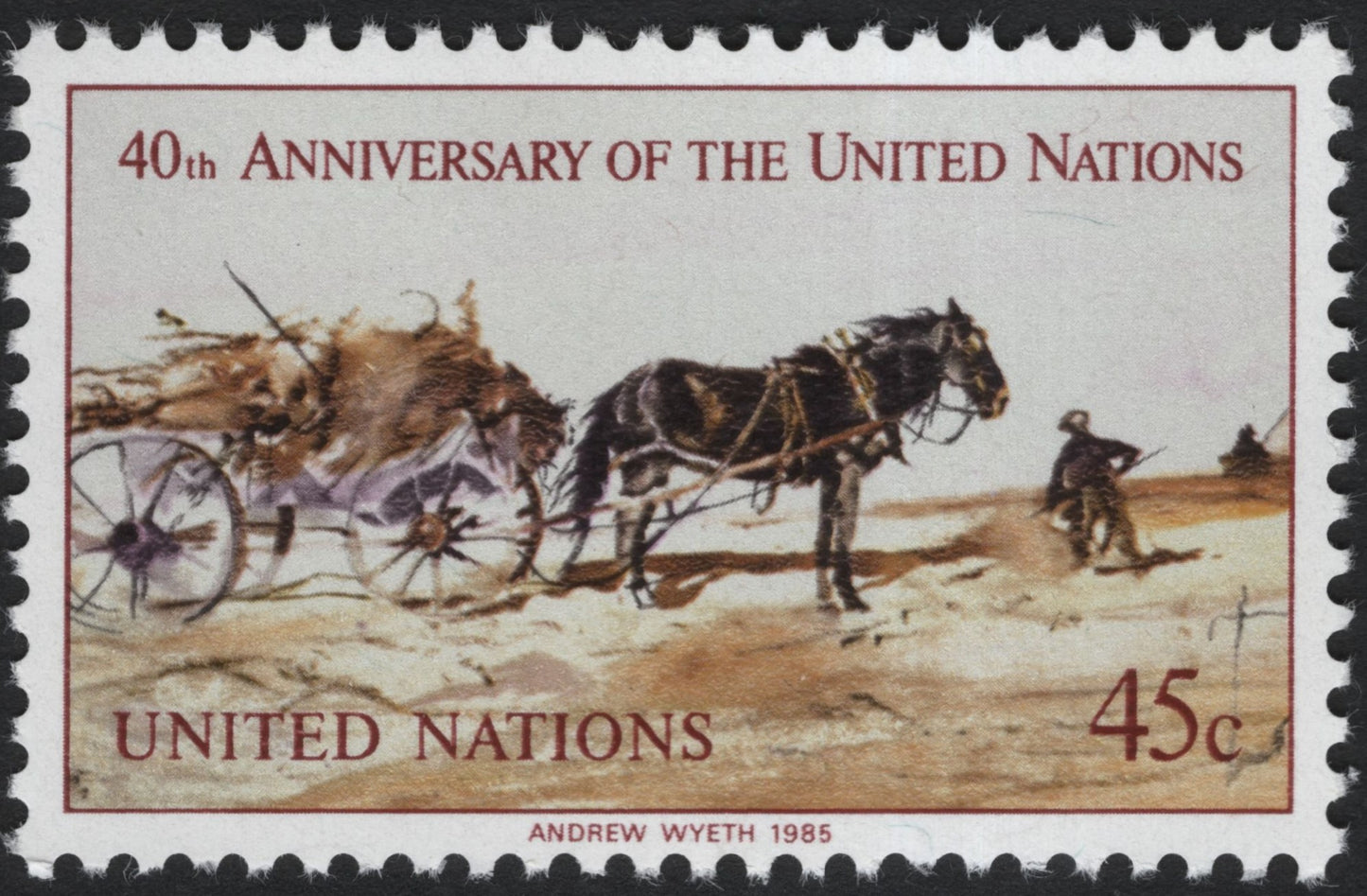SCG8041 - United Nations 40th Anniversary Stamp (1985) – Artwork by Andrew Wyeth