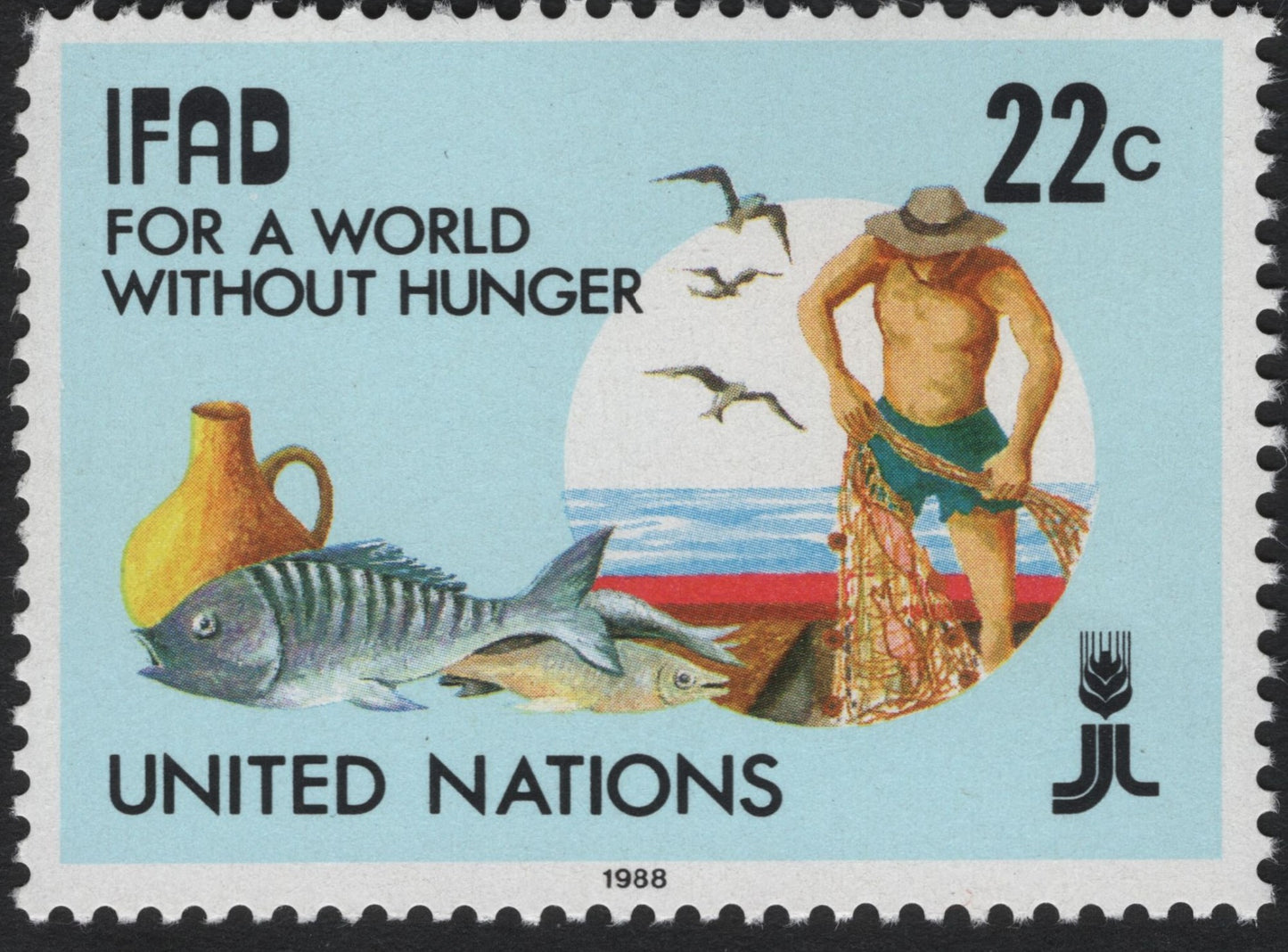 SCG8044 - United Nations 1988 – IFAD “For a World Without Hunger” (22¢)