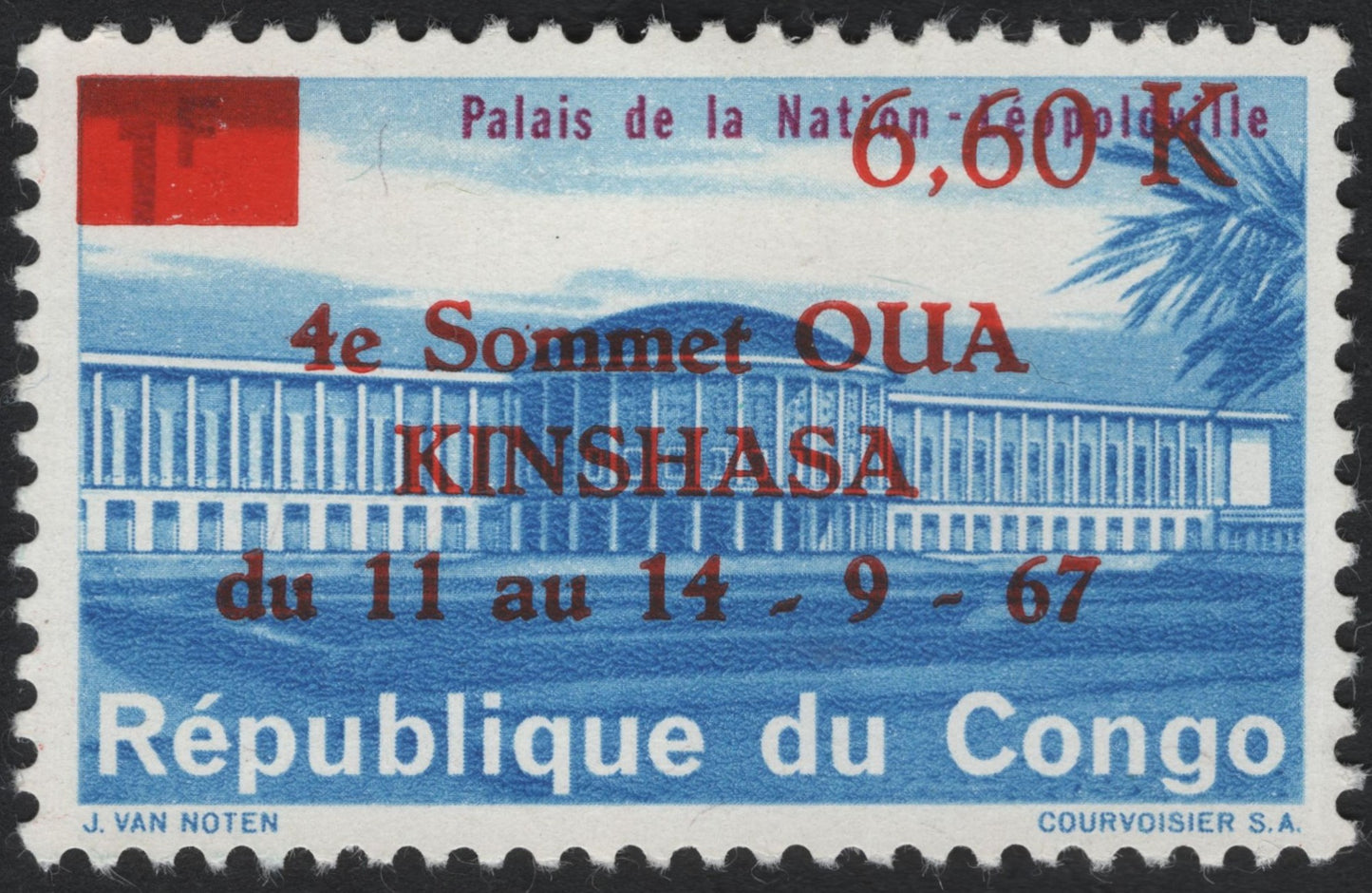 SCG8046 - Republic of Congo 1967 – 4th OAU Summit, Kinshasa Overprint