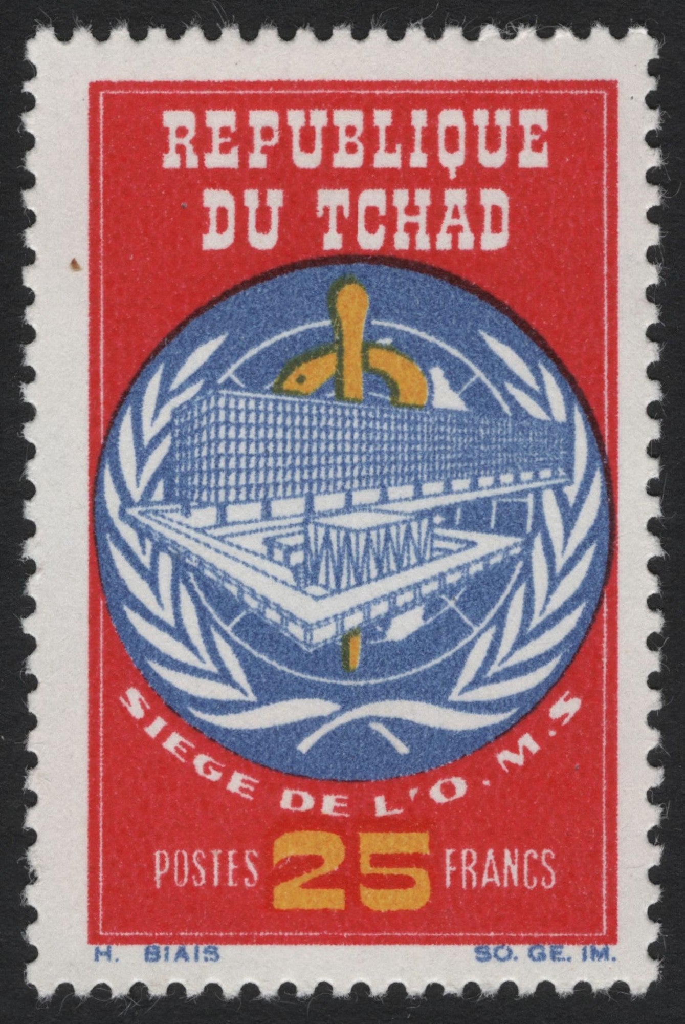 SCG8144 - Chad 1966 – WHO Headquarters, Geneva