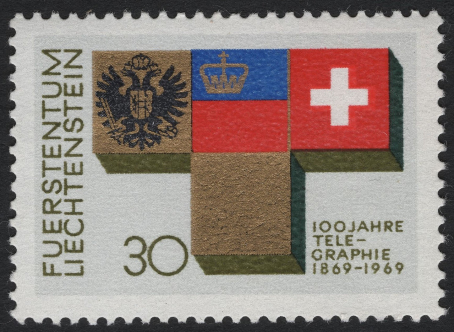 SCG8181 - Liechtenstein 1969 – Centenary of Telegraphy