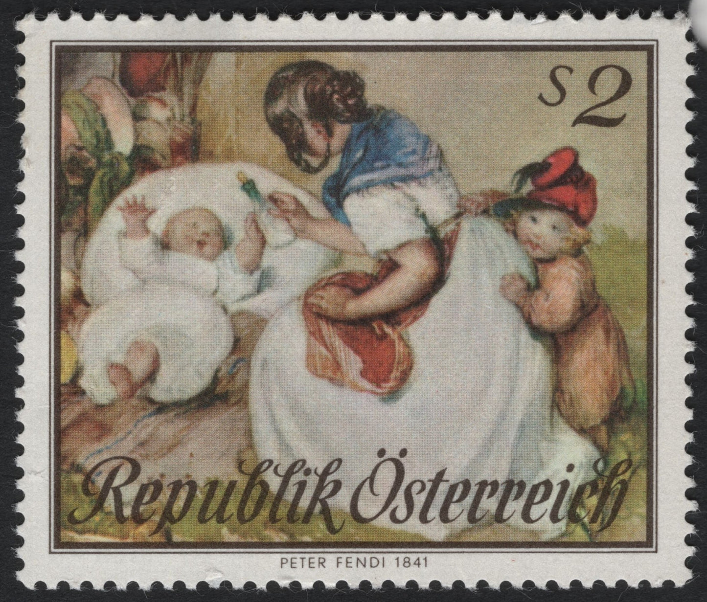SCG8172 - Austria 1973 – “Mother and Children” (Peter Fendi, 1841)