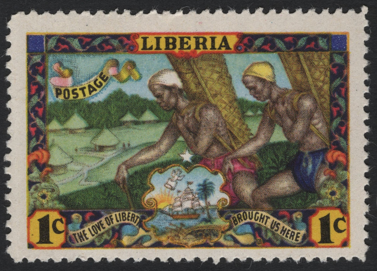 SCG8176 - Liberia 1 Cent “The Love of Liberty Brought Us Here” Stamp