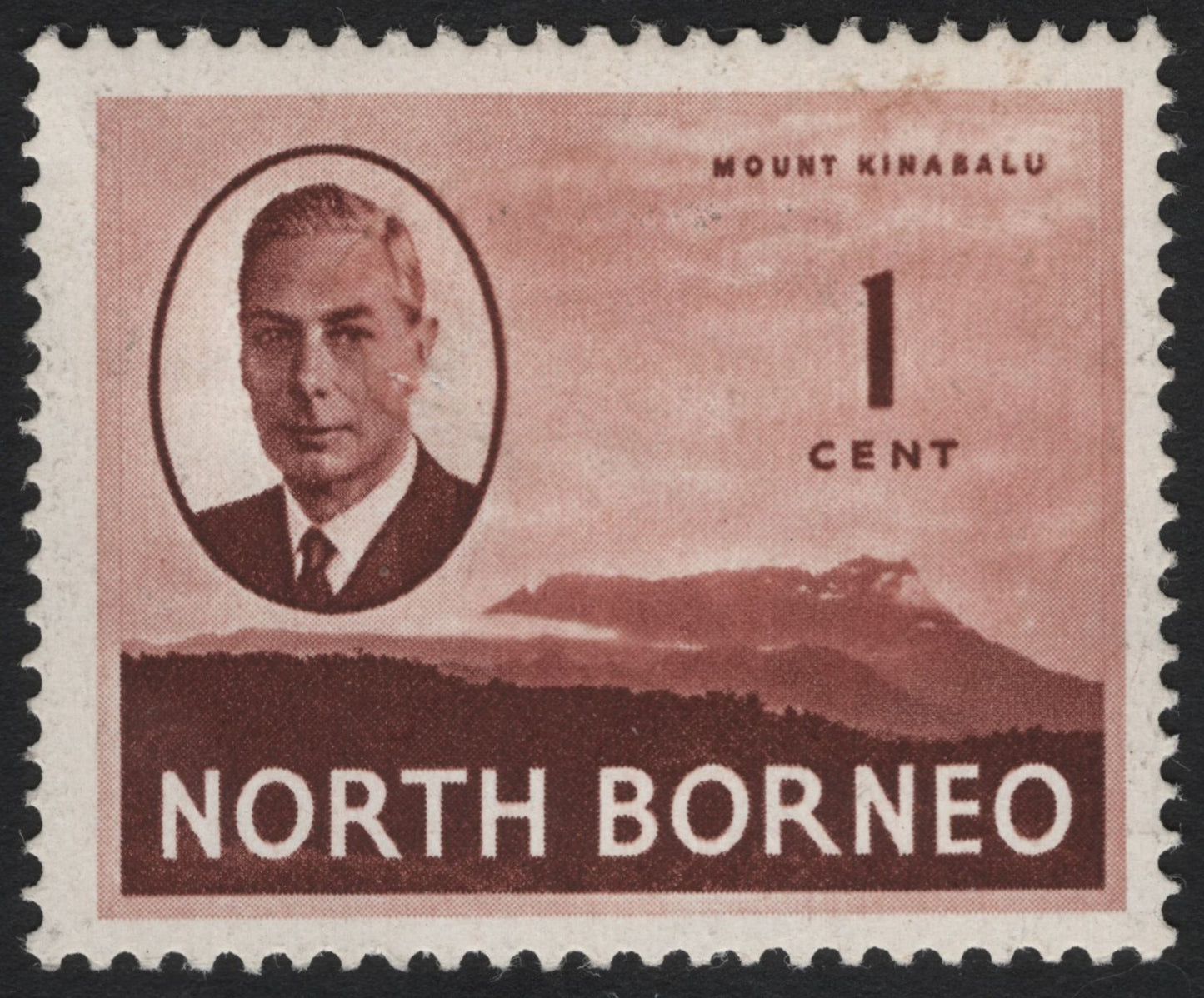 SCG8177 - North Borneo – 1 Cent “Mount Kinabalu” Stamp (King George VI Series, 1947)