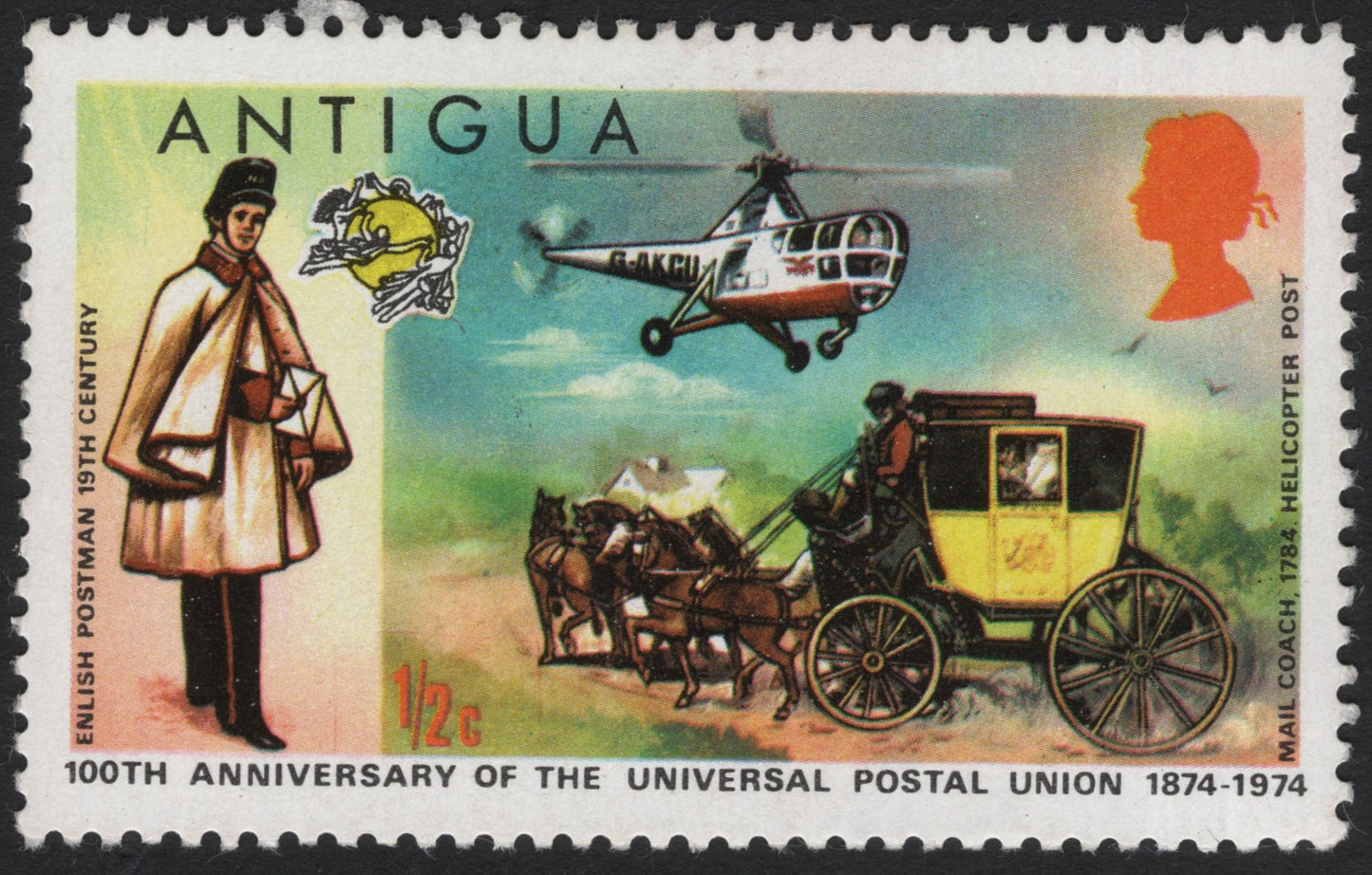 SCG8459 - Antigua 1974 – 100th Anniversary of the Universal Postal Union