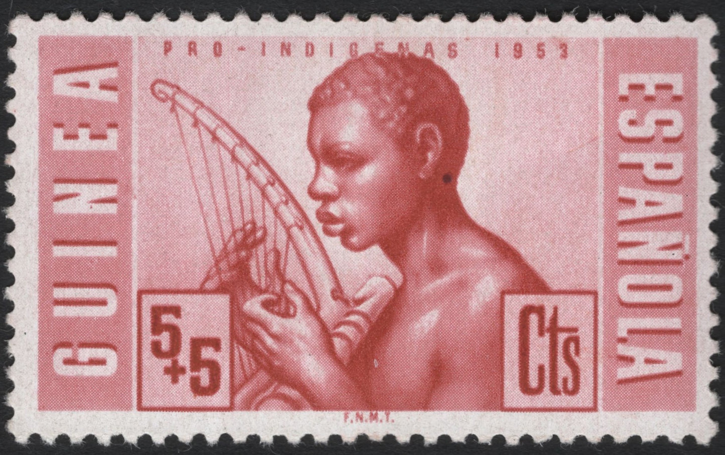 SCG8416 - Spanish Guinea – Pro-Indígenas Series (1953) – Harp Player