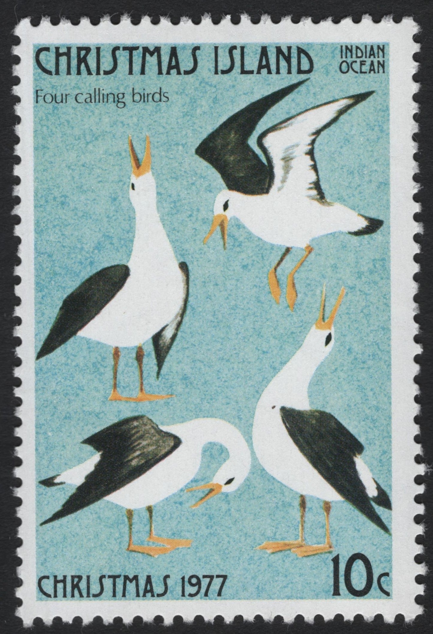 SCG8437 - Christmas Island 1977 – “Four Calling Birds” (10c)