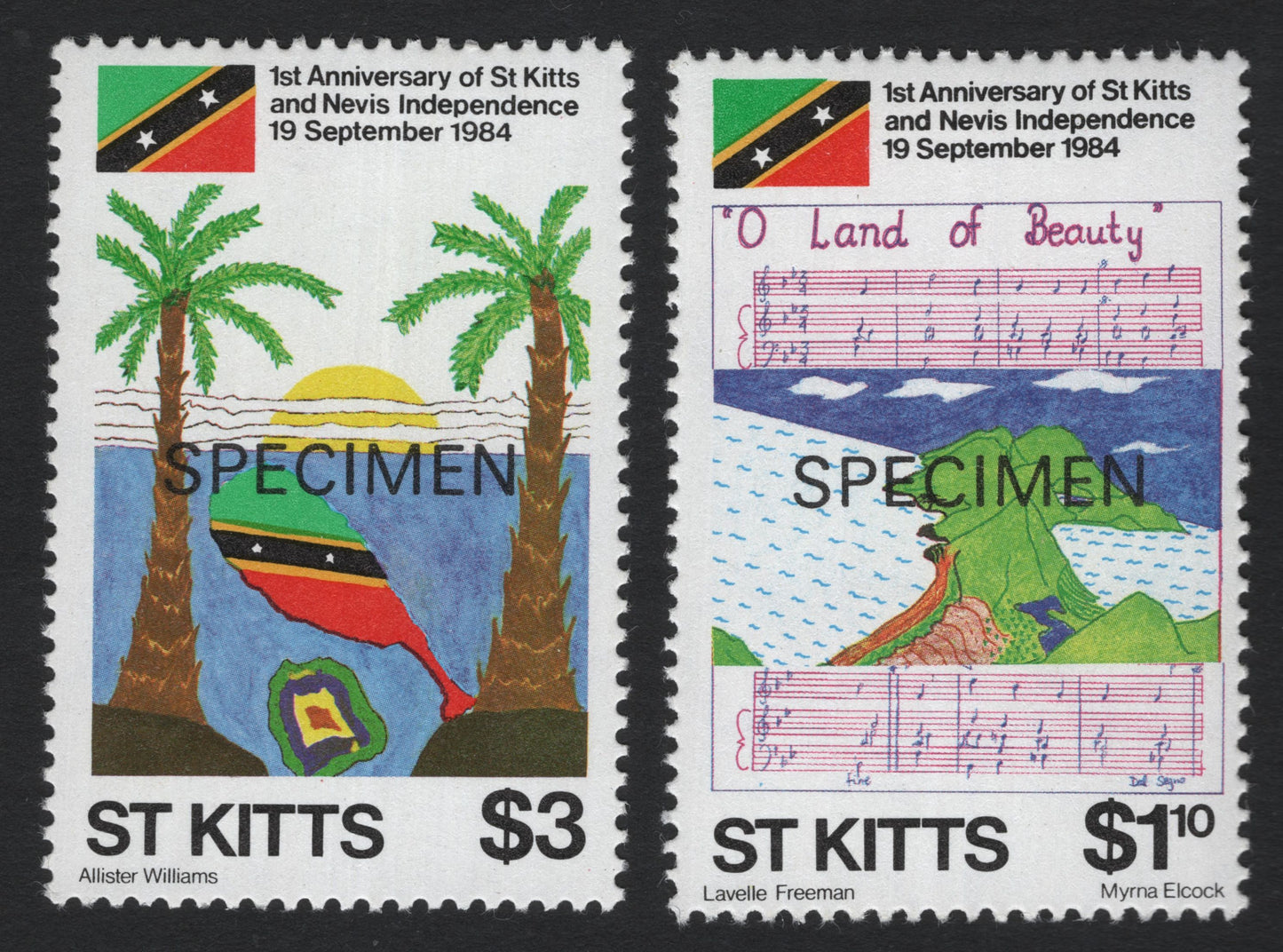 SCG8687 - St. Kitts 1984 – 1st Anniversary of Independence (Specimen Set)