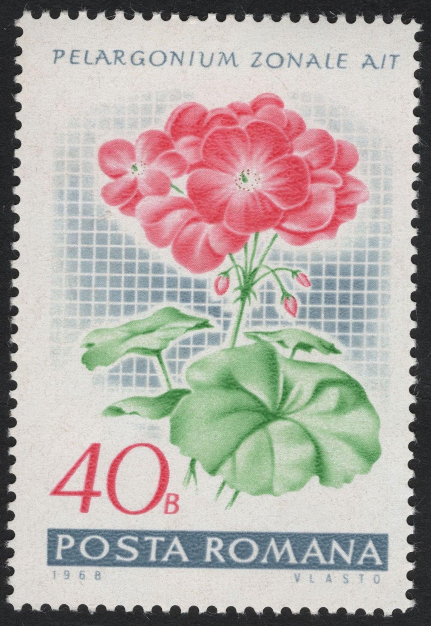 SCG8689 - Romania 1968 “Pelargonium” Flower Definitive Series