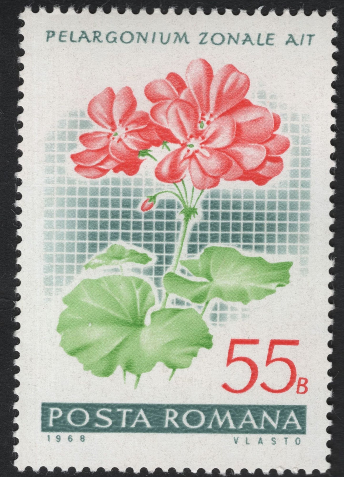 SCG8689 - Romania 1968 “Pelargonium” Flower Definitive Series
