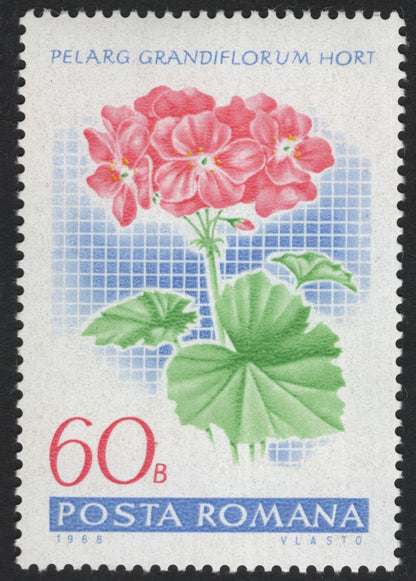 SCG8689 - Romania 1968 “Pelargonium” Flower Definitive Series
