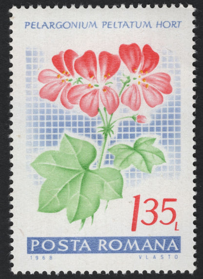 SCG8689 - Romania 1968 “Pelargonium” Flower Definitive Series