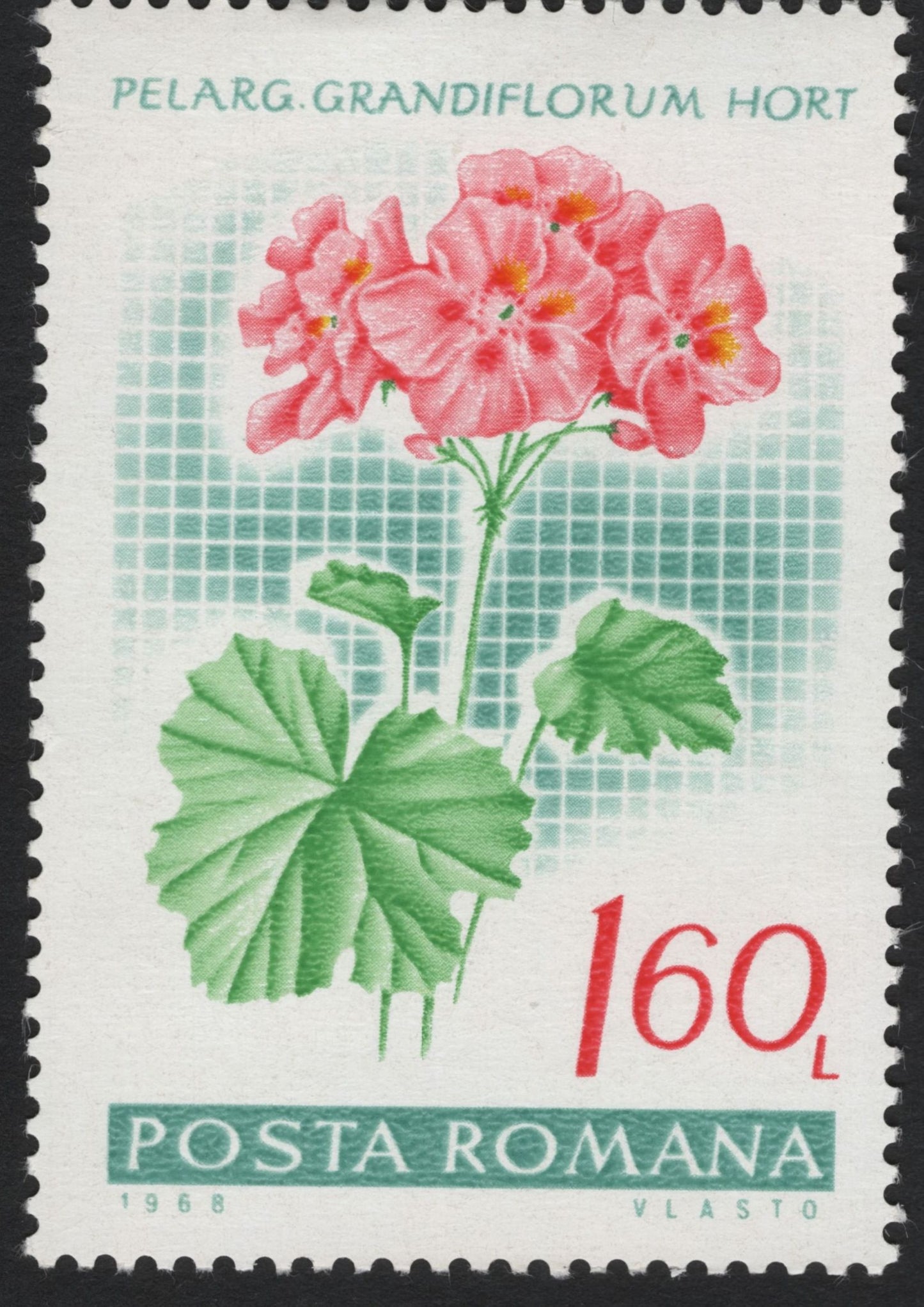 SCG8689 - Romania 1968 “Pelargonium” Flower Definitive Series