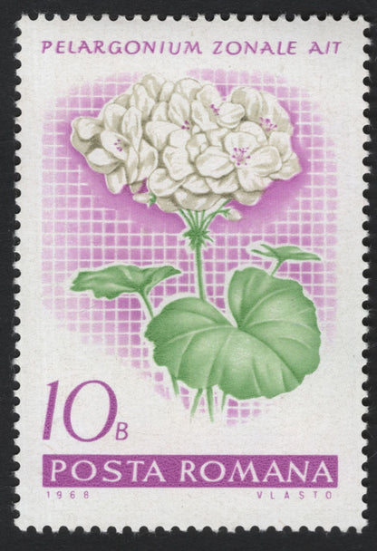 SCG8689 - Romania 1968 “Pelargonium” Flower Definitive Series