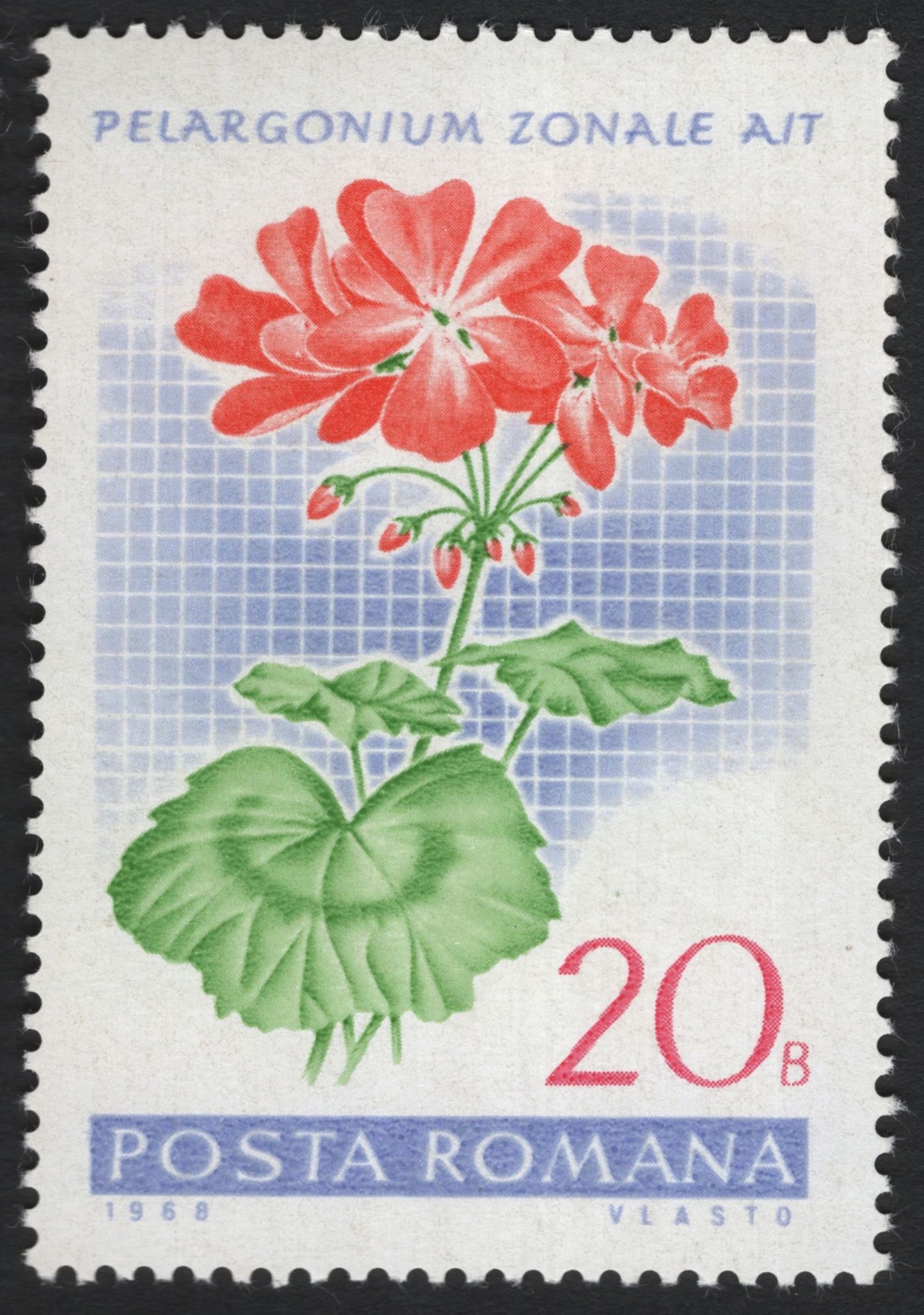 SCG8689 - Romania 1968 “Pelargonium” Flower Definitive Series