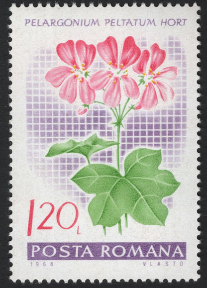 SCG8689 - Romania 1968 “Pelargonium” Flower Definitive Series