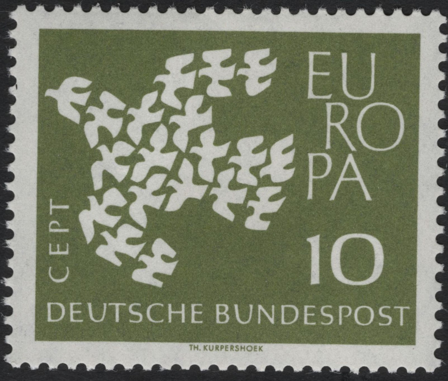 SCG8690 - Germany 1965 Europa – CEPT “Birds Forming a Star” Issue