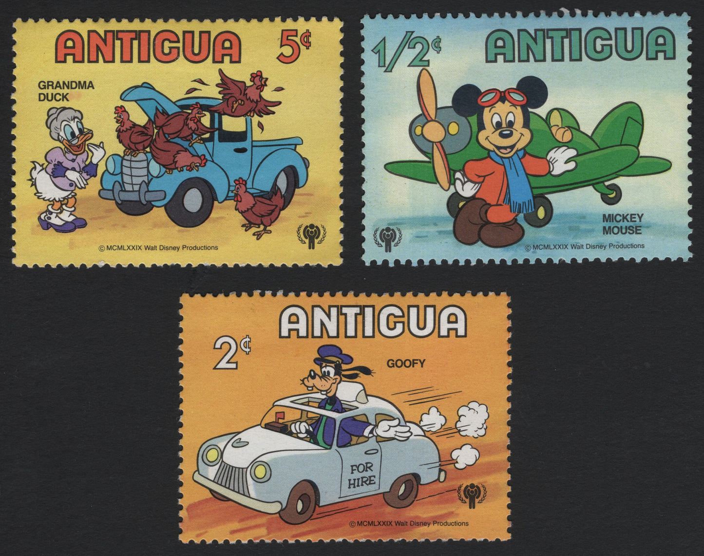 SCG8696 - Antigua 1979 Walt Disney Characters – Vehicles and Travel Series