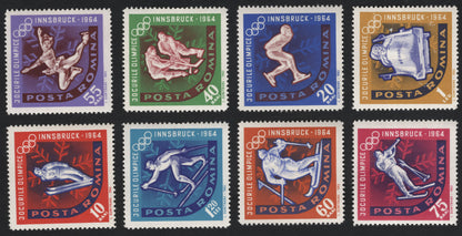 SCG8699 - Romania 1964 Innsbruck Winter Olympics Stamp Set