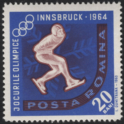 SCG8699 - Romania 1964 Innsbruck Winter Olympics Stamp Set