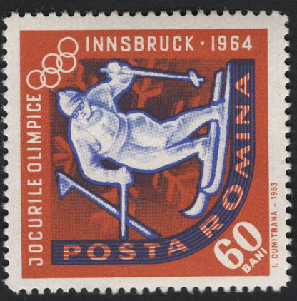 SCG8699 - Romania 1964 Innsbruck Winter Olympics Stamp Set