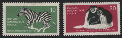 SCG8707 - DDR 1961 – Centenary of Dresden Zoo (Zebra and Monkeys)