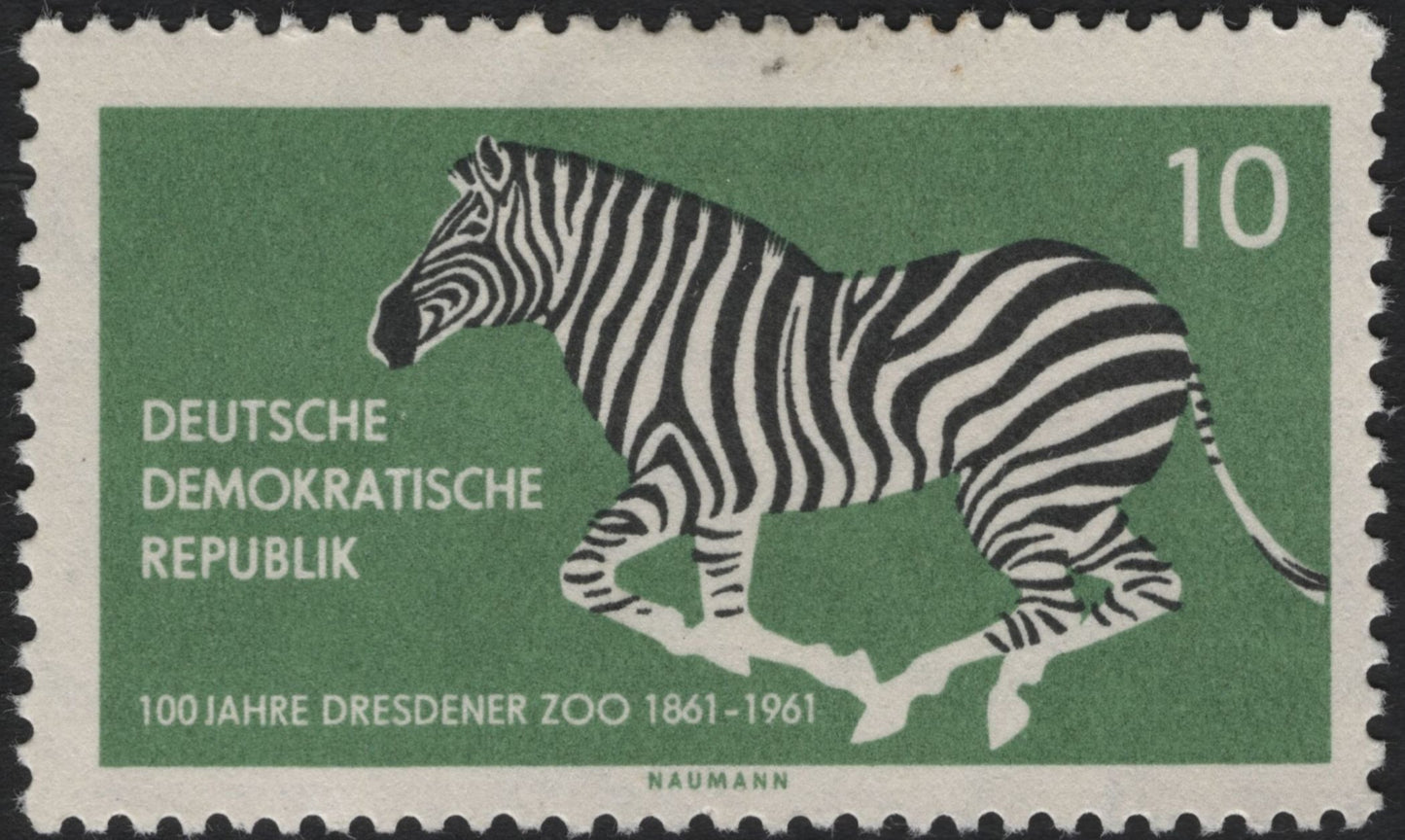 SCG8707 - DDR 1961 – Centenary of Dresden Zoo (Zebra and Monkeys)