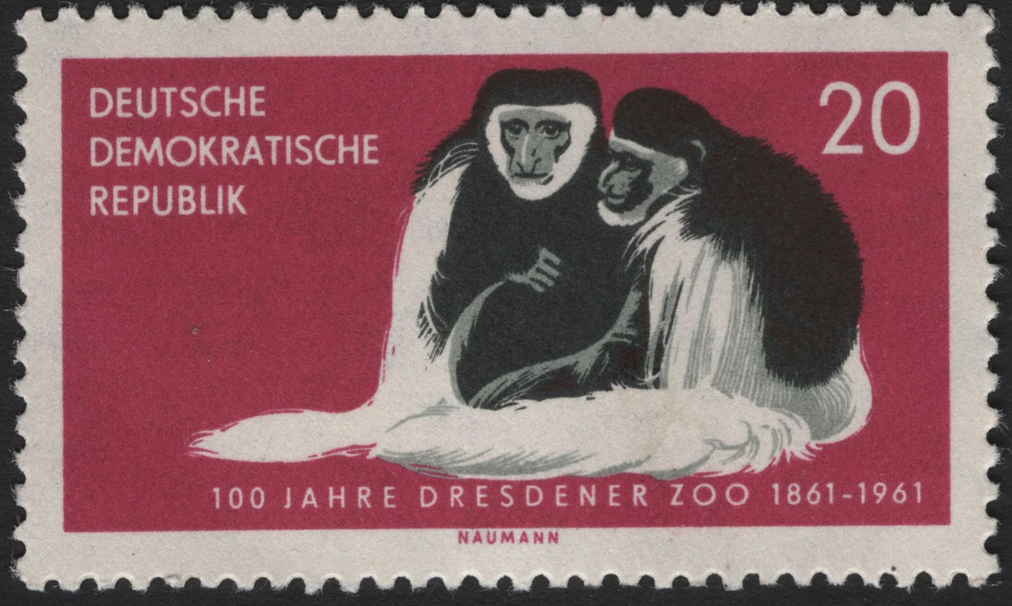 SCG8707 - DDR 1961 – Centenary of Dresden Zoo (Zebra and Monkeys)