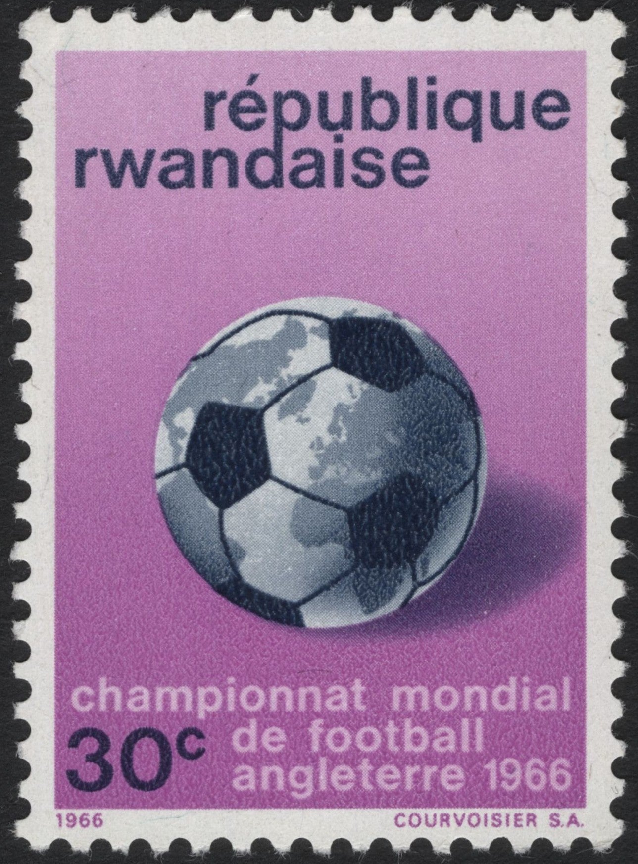 SCG8280 - Rwanda 1966 World Cup Football Championship Stamp