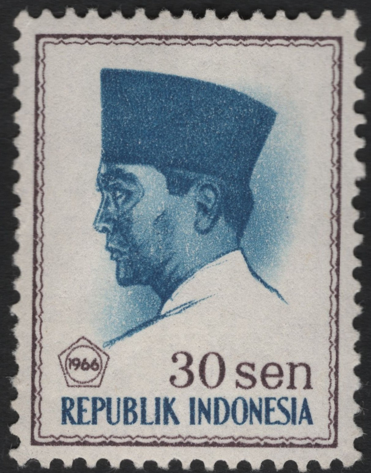 SCG8480 - Indonesia 1966 – President Sukarno Definitive (30 Sen)