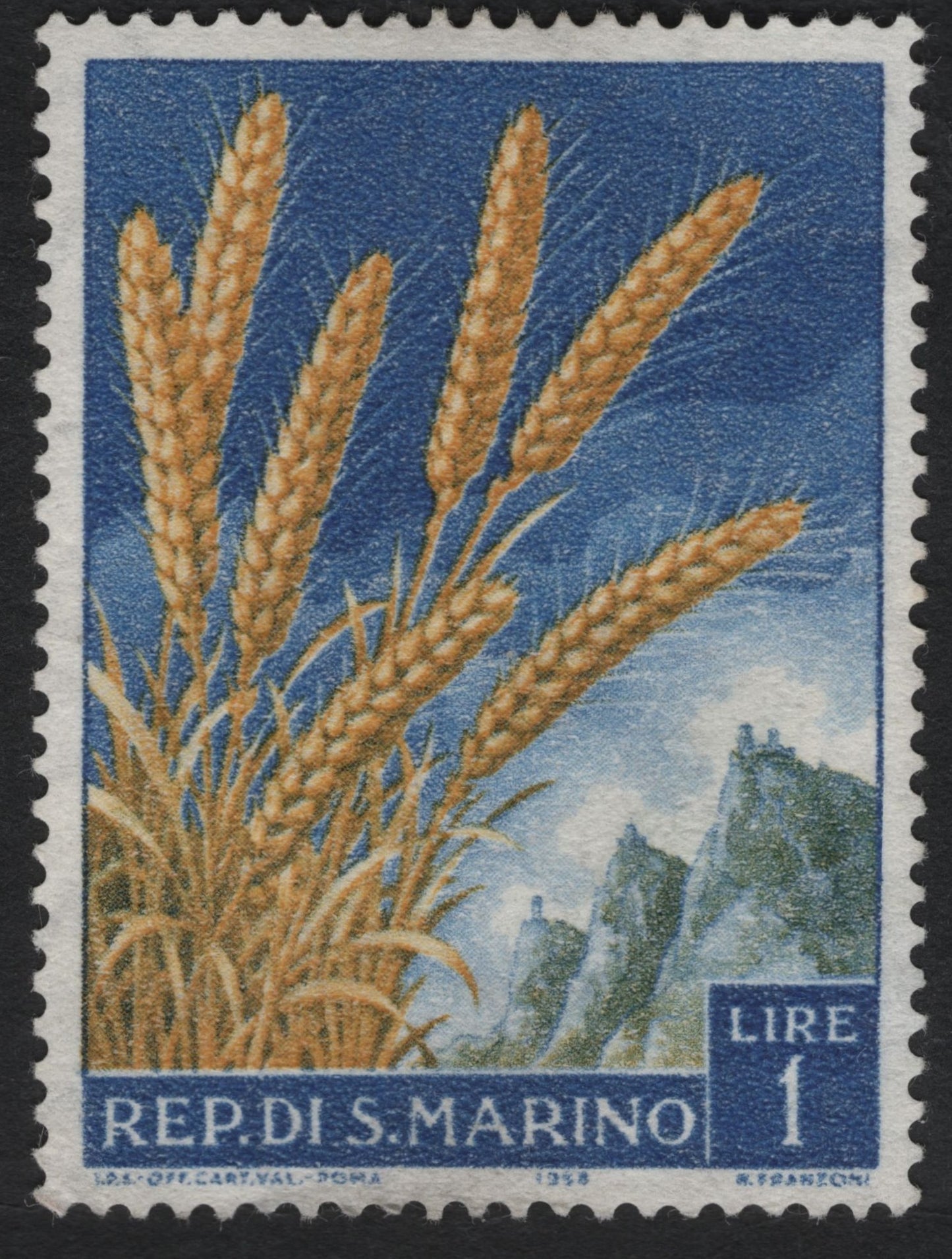SCG8463 - San Marino 1958 – Wheat and Mount Titano