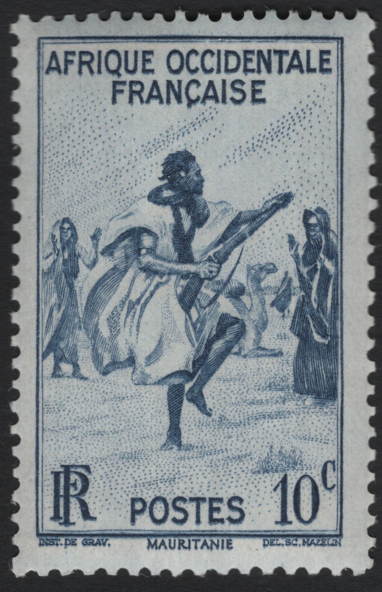 SCG8481 - 1947 French West Africa – Mauritania 10 Centimes “Traditional Dance”