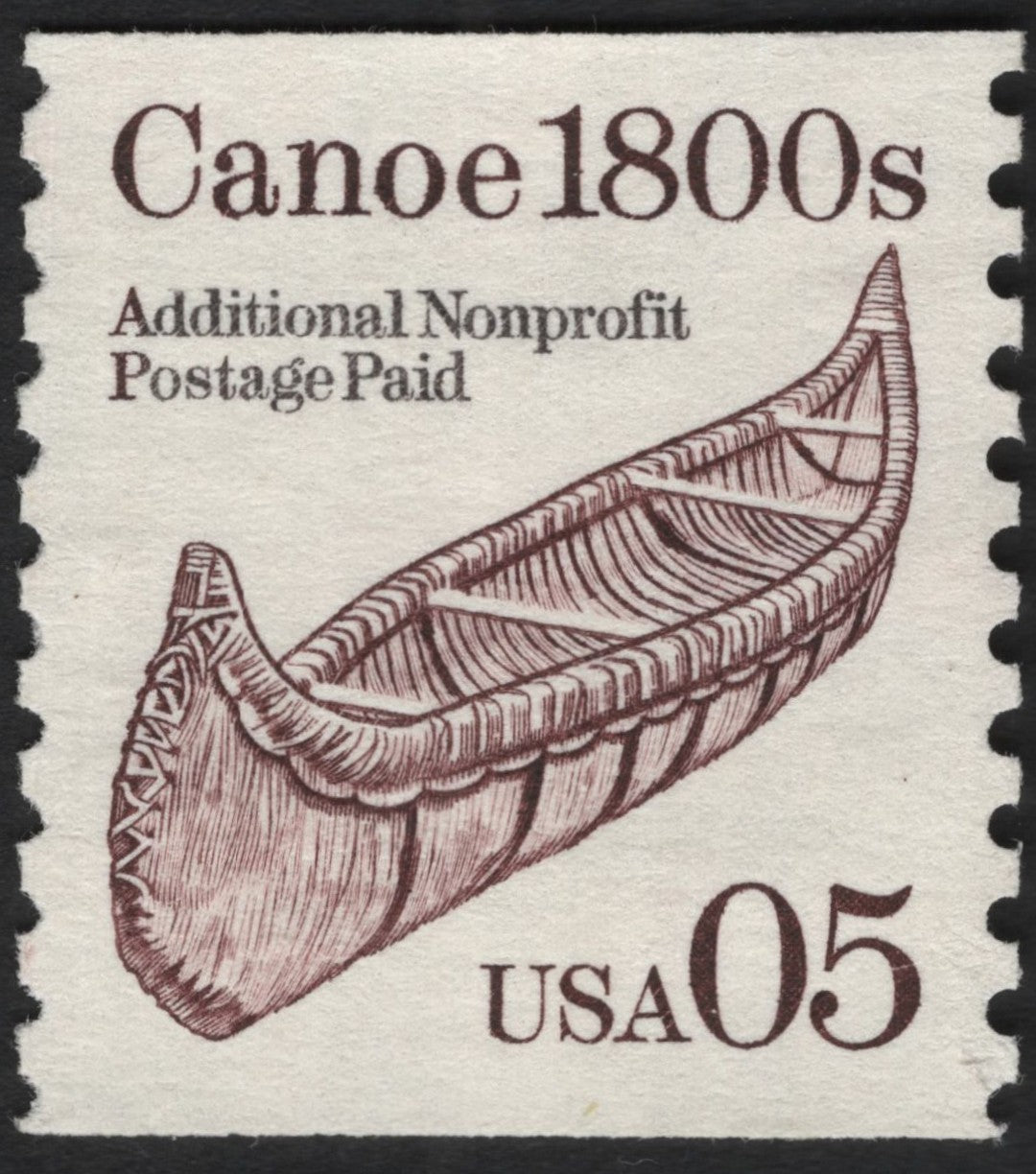 SCG8731 - USA 1980s “Canoe 1800s” Nonprofit Postage Stamp
